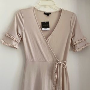 Top Shop Cream Wrap Dress